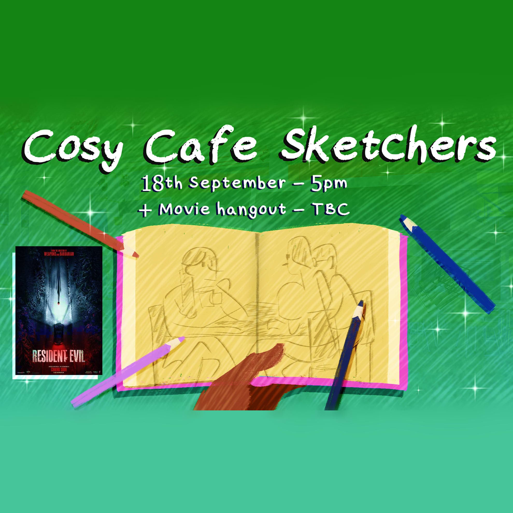 Café sketching session (+ Movie hangout) ☕✏️🎬